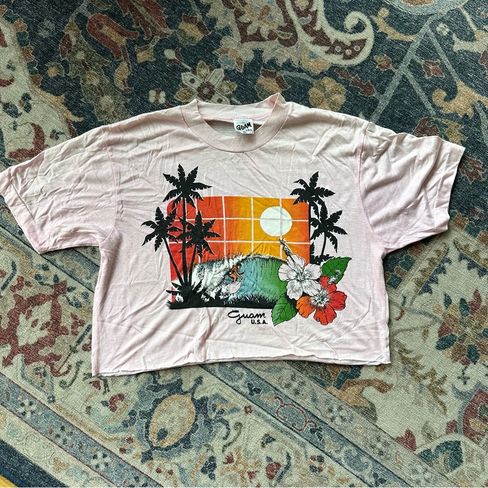 Vintage Guam cropped tee